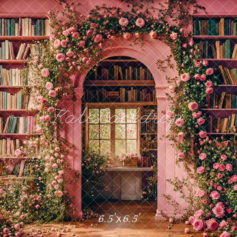Kate Retour à l'école Fleurs Arche Bibliothèque Toile de fond conçue par Emetselch - Kate Backdrop FR