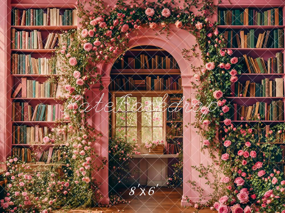 Kate Retour à l'école Fleurs Arche Bibliothèque Toile de fond conçue par Emetselch - Kate Backdrop FR