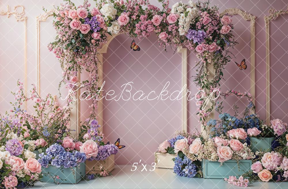 Kate Printemps Mariage Fleur Mur Rétro Rose Toile de fond conçue par Emetselch - Kate Backdrop FR