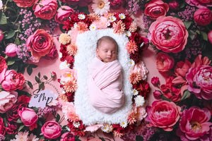 Kate Nouveau-né Fleur Rose Sol Toile de fond conçue par Emetselch
