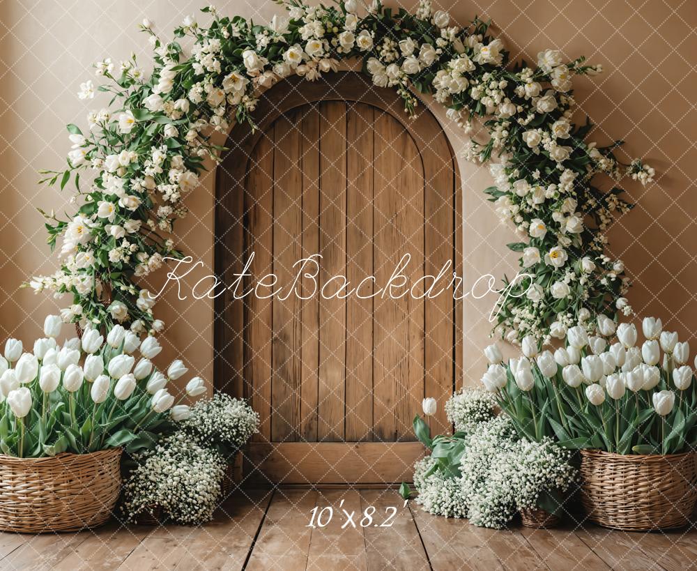 Kate Printemps Fleur Porte en Bois Toile de fond conçue par Emetselch - Kate Backdrop FR