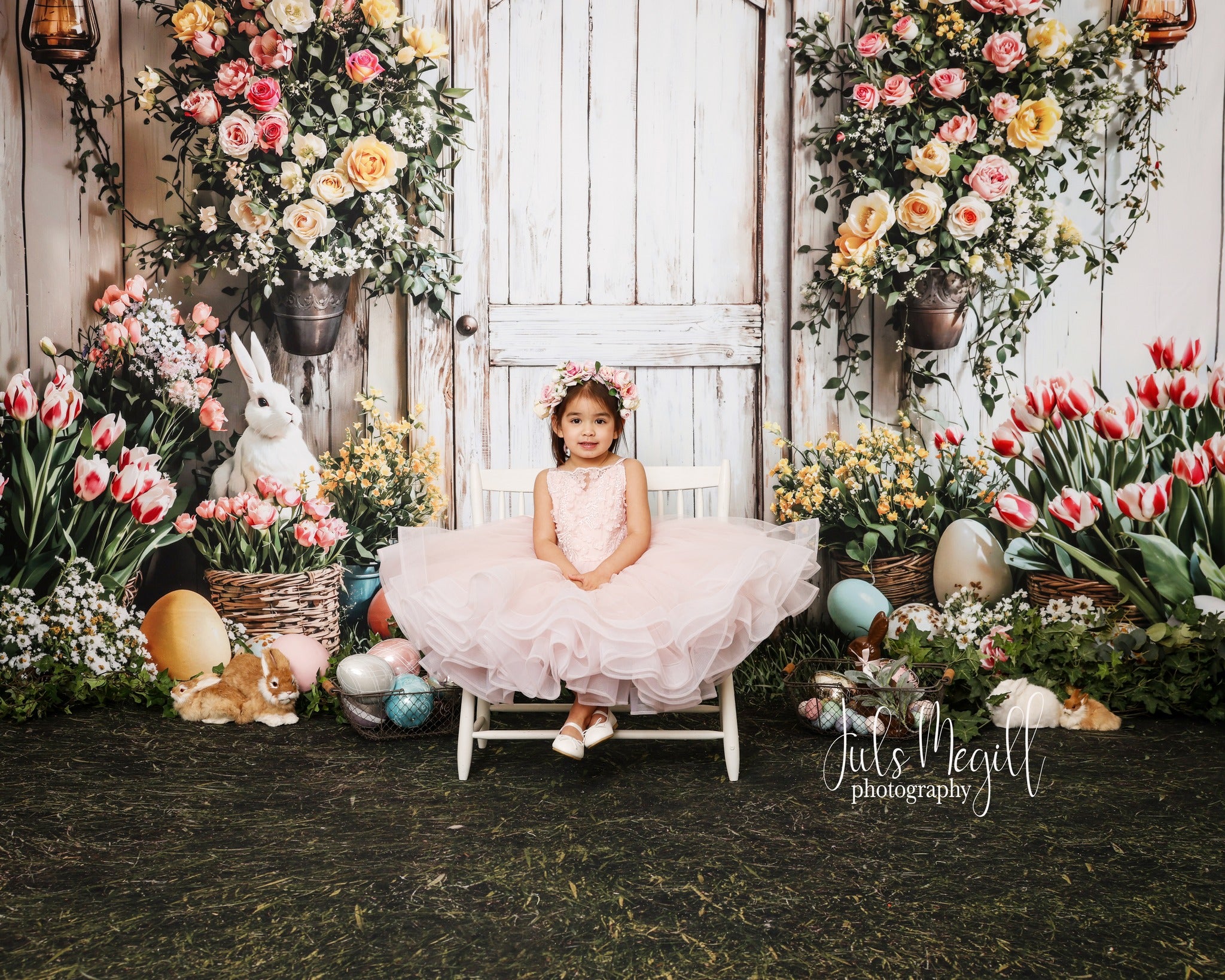 Kate Pâques Lapin Fleurs Panier Porte Toile de fond conçue par Emetselch - Kate Backdrop FR