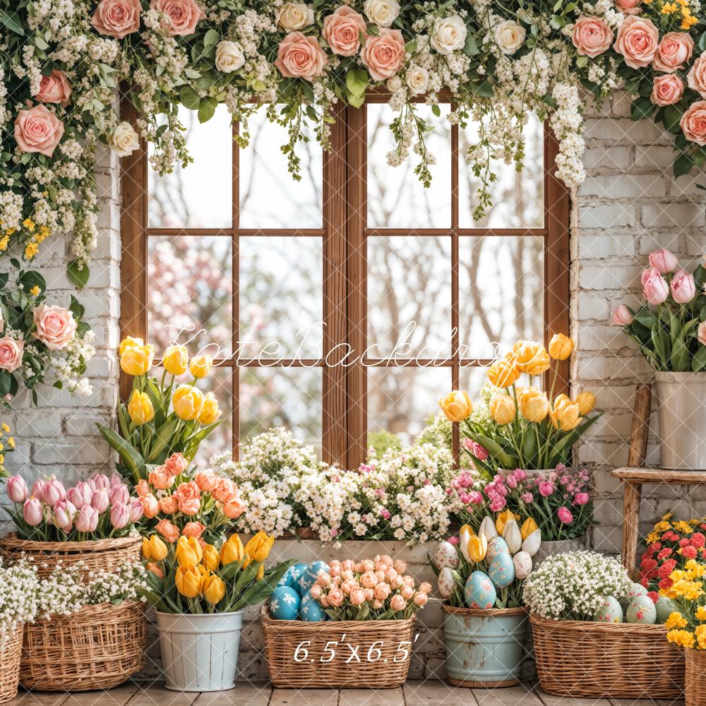 Kate Pâques Fleur Printemps Fenêtre Toile de fond conçue par Emetselch - Kate Backdrop FR
