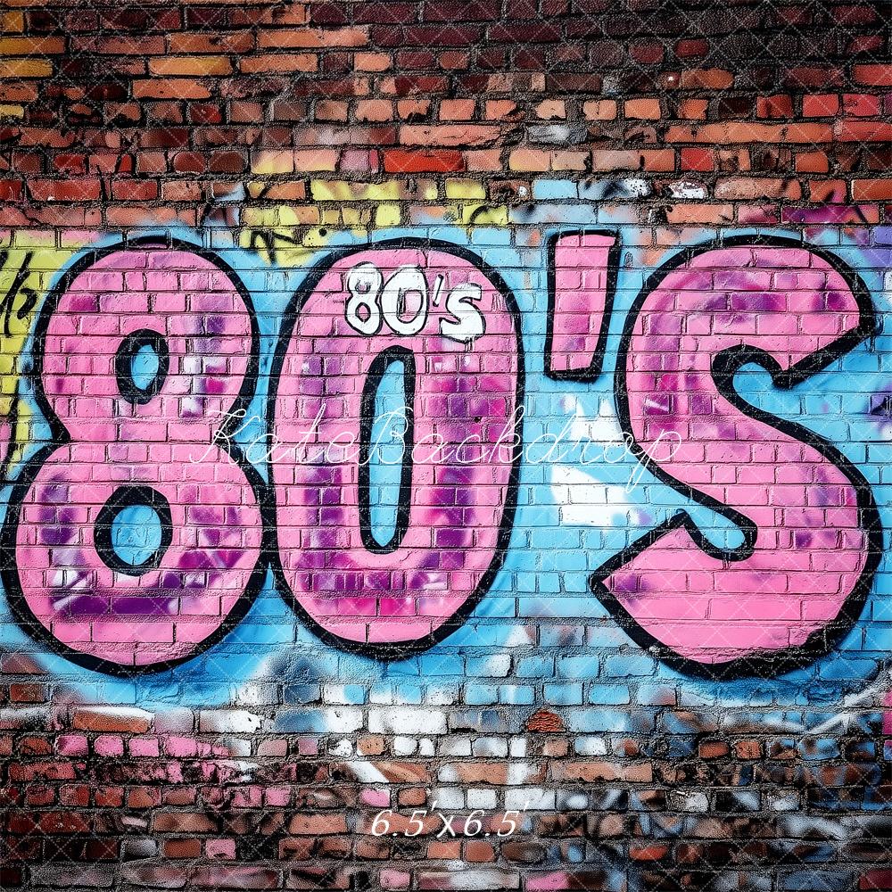Kate Années 80 Graffiti Mur de briques Toile de fond conçue par Patty Roberts - Kate Backdrop FR