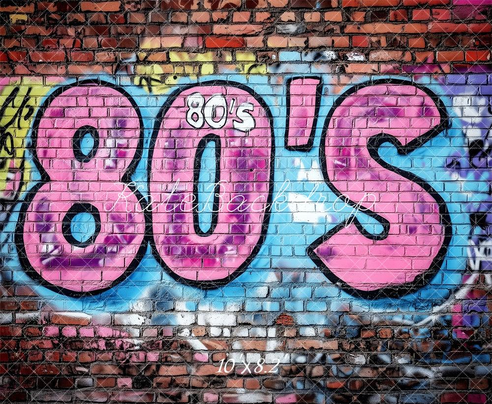 Kate Années 80 Graffiti Mur de briques Toile de fond conçue par Patty Roberts - Kate Backdrop FR