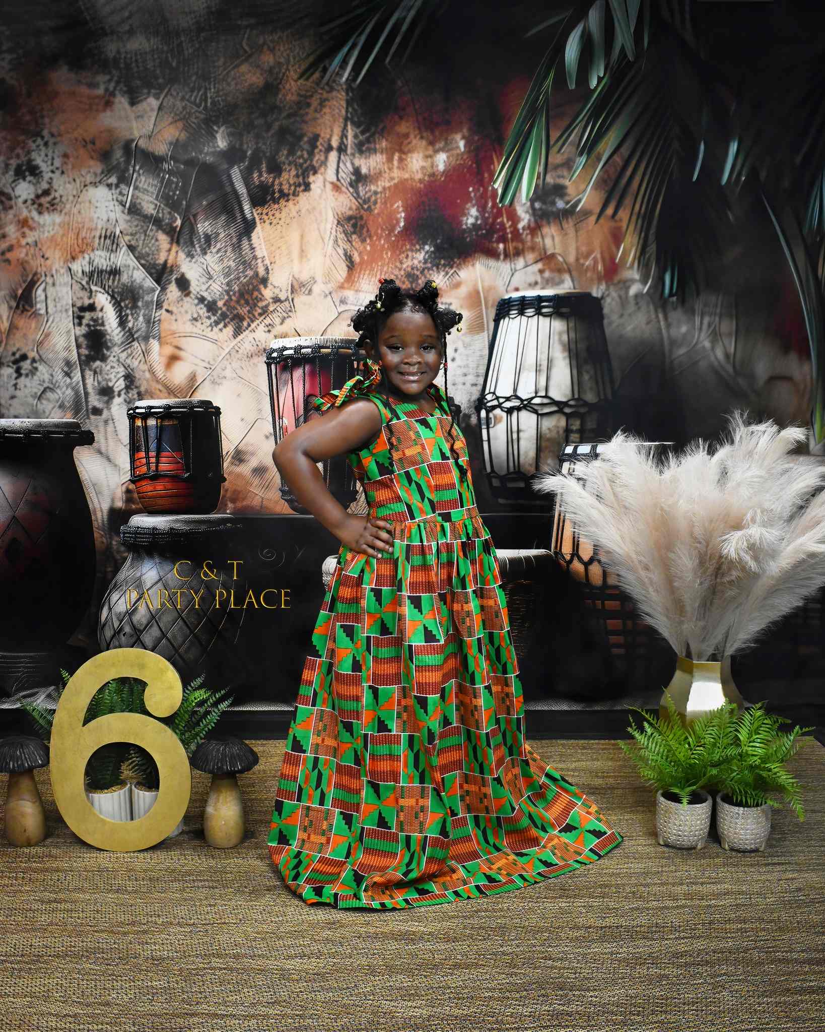 Kate Poterie Tambour Africain Rétro Toile de fond conçue par Patty Roberts - Kate Backdrop FR