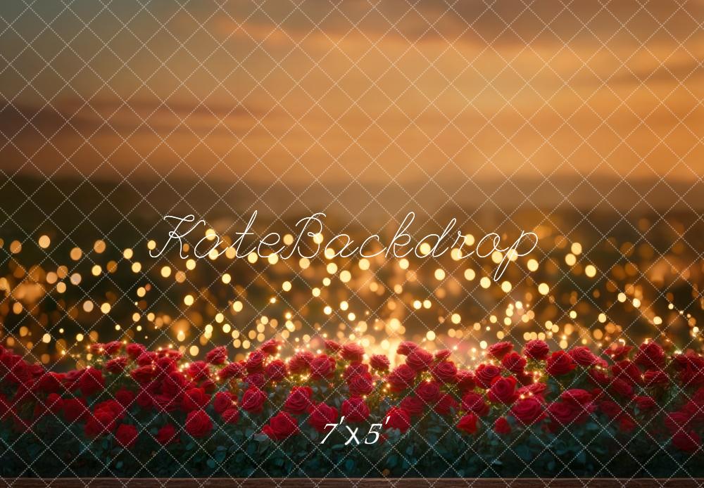 Kate Saint Valentin Bokeh Roses Lumières Toile de fond conçue par Mini MakeBelieve - Kate Backdrop FR