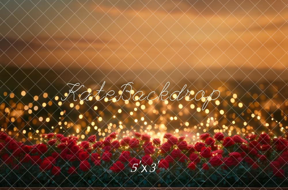 Kate Saint Valentin Bokeh Roses Lumières Toile de fond conçue par Mini MakeBelieve - Kate Backdrop FR