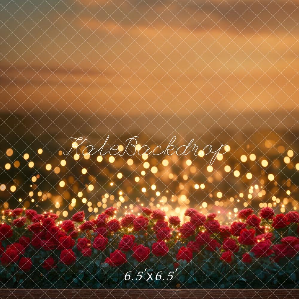 Kate Saint Valentin Bokeh Roses Lumières Toile de fond conçue par Mini MakeBelieve - Kate Backdrop FR