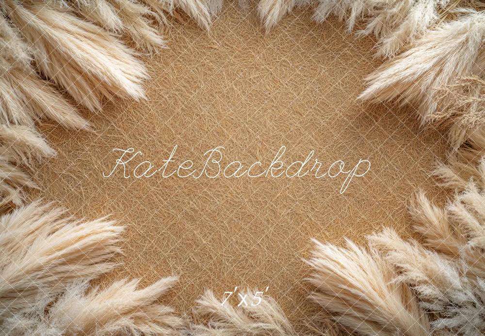 Kate Bohème Herbe de la Pampa Sol Toile de fond conçue par Mini MakeBelieve - Kate Backdrop FR