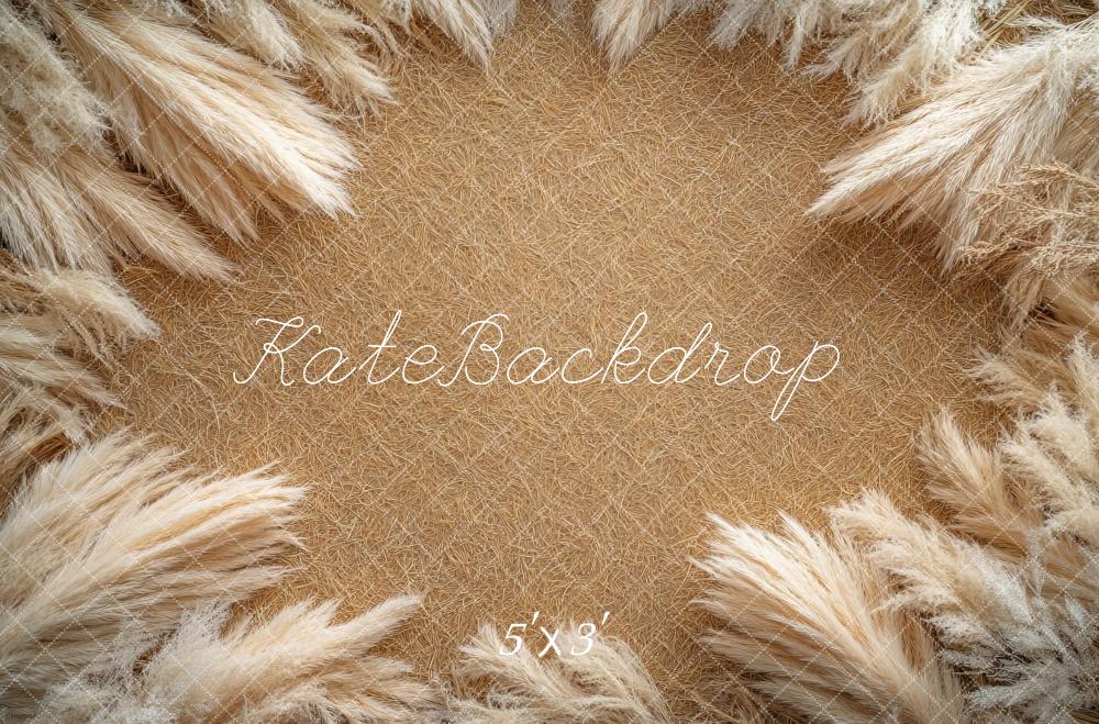 Kate Bohème Herbe de la Pampa Sol Toile de fond conçue par Mini MakeBelieve - Kate Backdrop FR