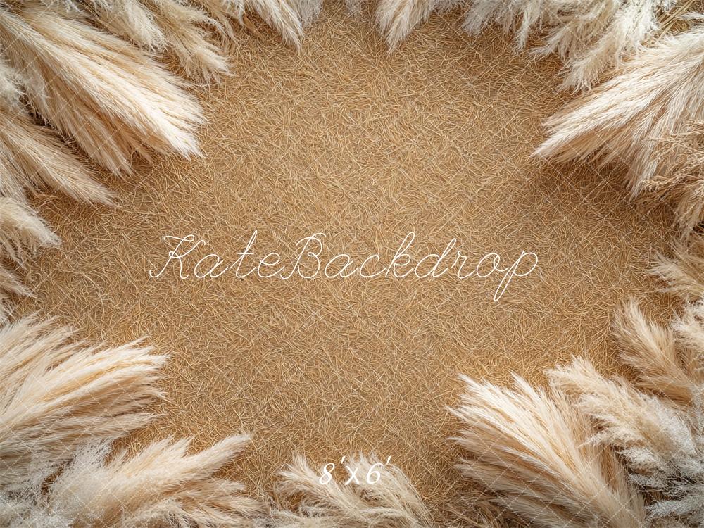 Kate Bohème Herbe de la Pampa Sol Toile de fond conçue par Mini MakeBelieve - Kate Backdrop FR