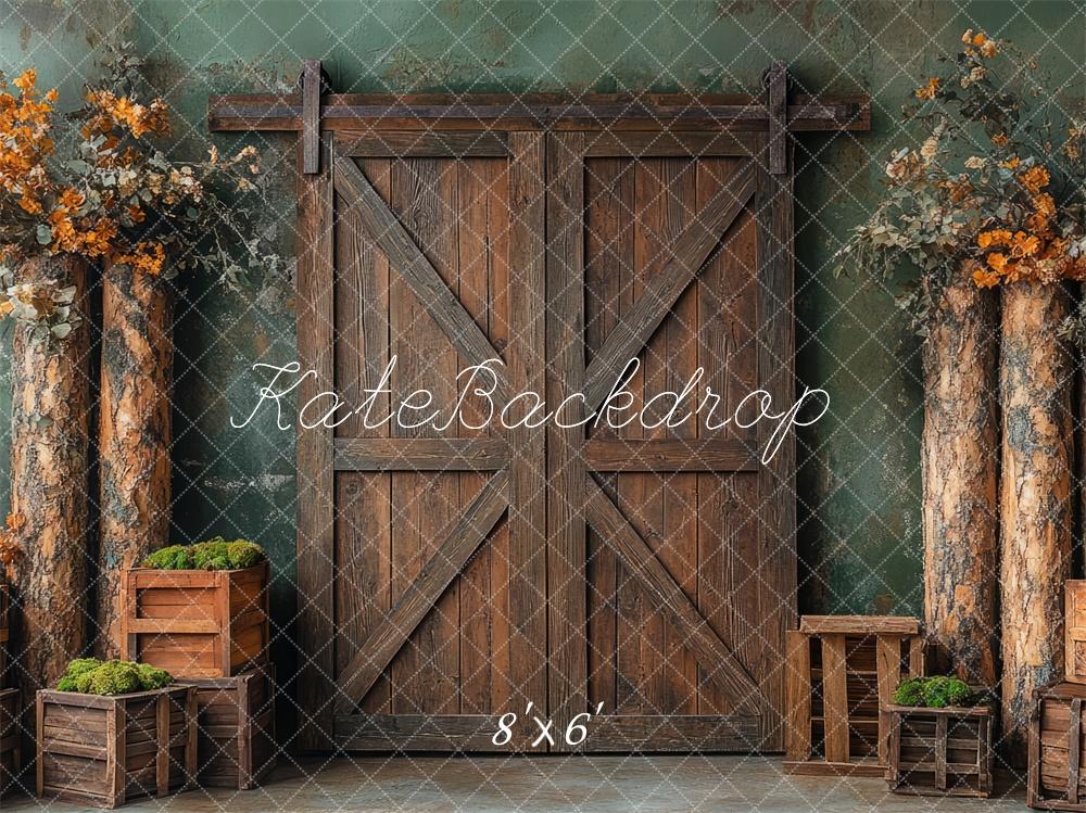 Kate Fête des pères Rustique Grange Porte Toile de fond conçue par Mini MakeBelieve - Kate Backdrop FR