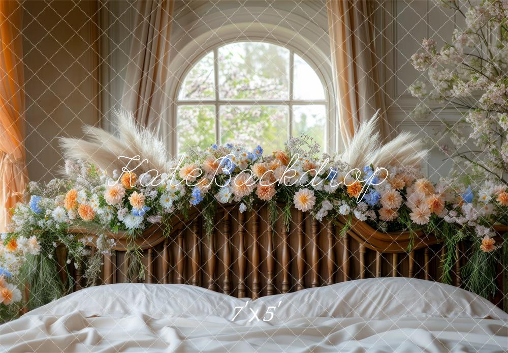 Kate Bohème Fleurs Tête de lit Fenêtre Toile de fond conçue par Mini MakeBelieve - Kate Backdrop FR