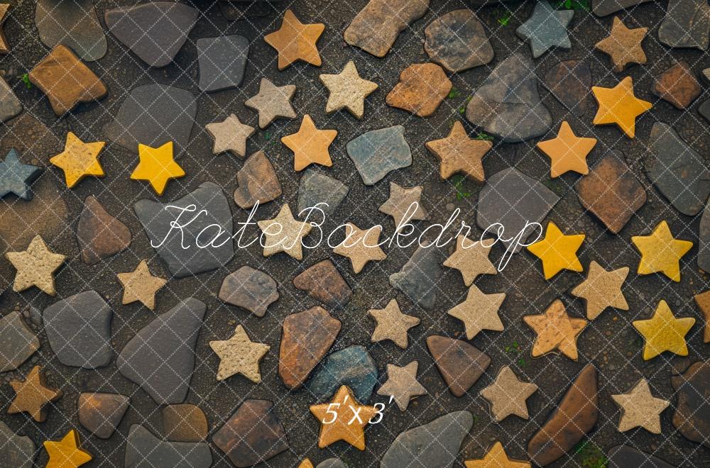 Kate Étoiles Jaune Sol en Pierre Toile de fond conçue par Mini MakeBelieve - Kate Backdrop FR