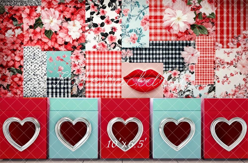 Kate Saint Valentin Laverie automatique Toile de fond conçue par Mini MakeBelieve - Kate Backdrop FR