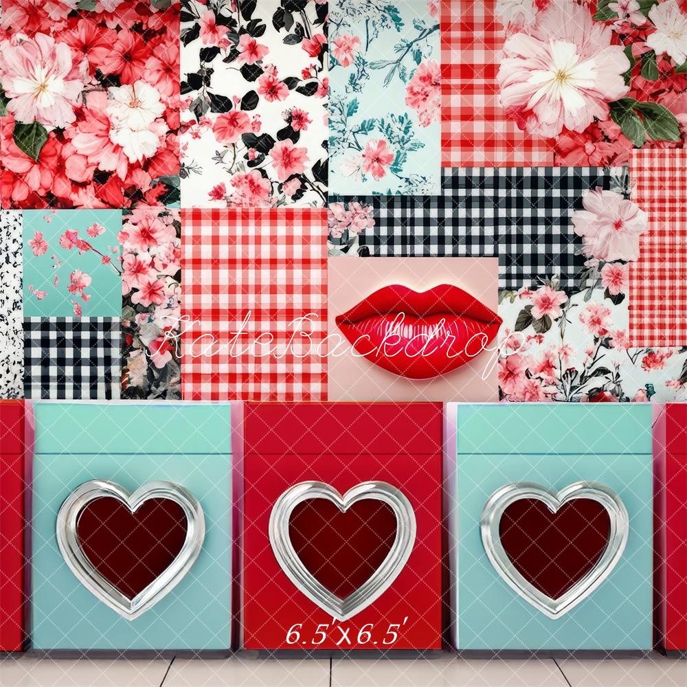 Kate Saint Valentin Laverie automatique Toile de fond conçue par Mini MakeBelieve - Kate Backdrop FR