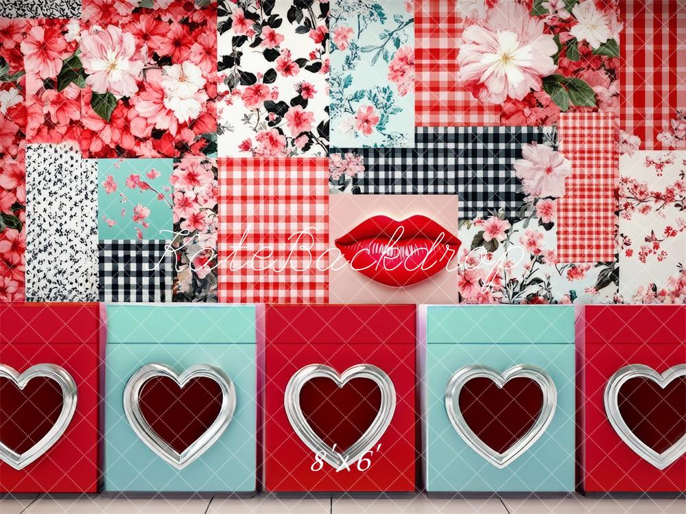 Kate Saint Valentin Laverie automatique Toile de fond conçue par Mini MakeBelieve - Kate Backdrop FR