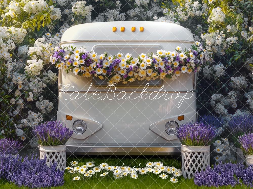 Kate Fête des mères Camping-car Fleurs Toile de fond conçue par Mini MakeBelieve - Kate Backdrop FR