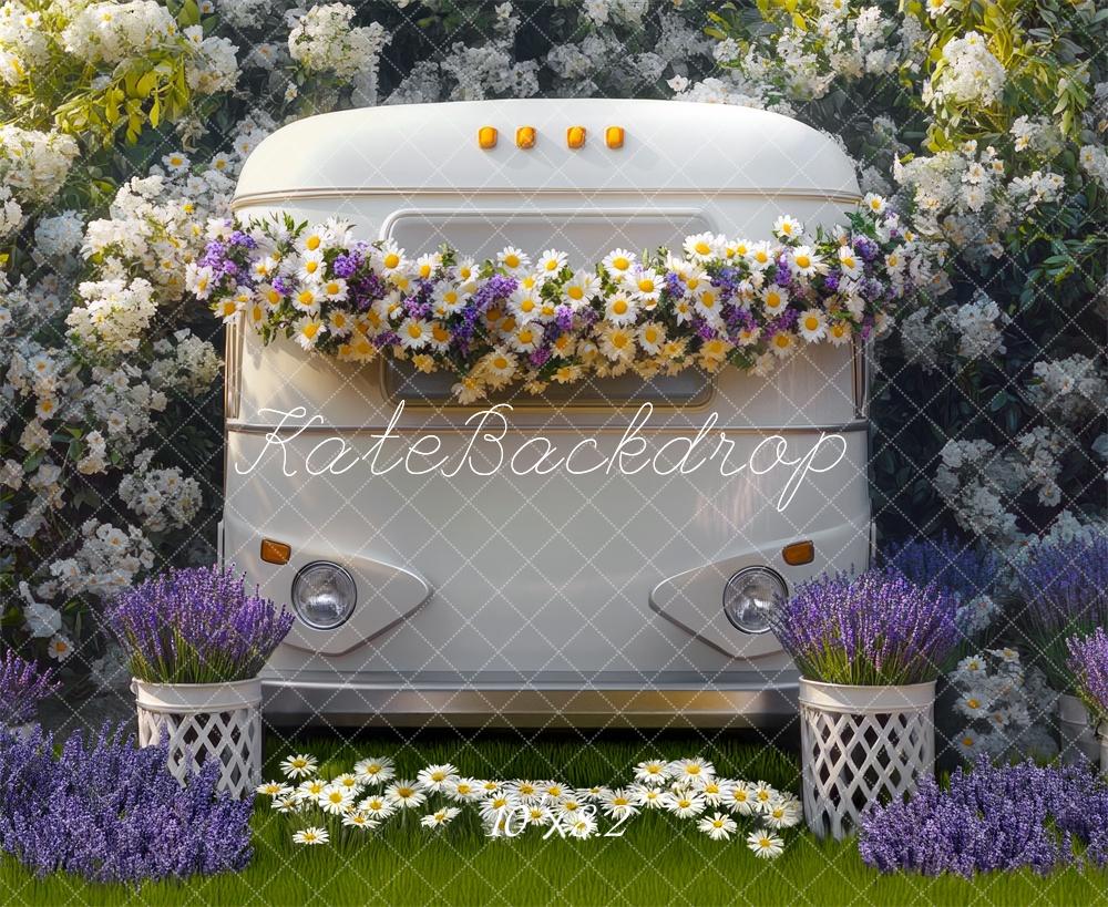 Kate Fête des mères Camping-car Fleurs Toile de fond conçue par Mini MakeBelieve - Kate Backdrop FR