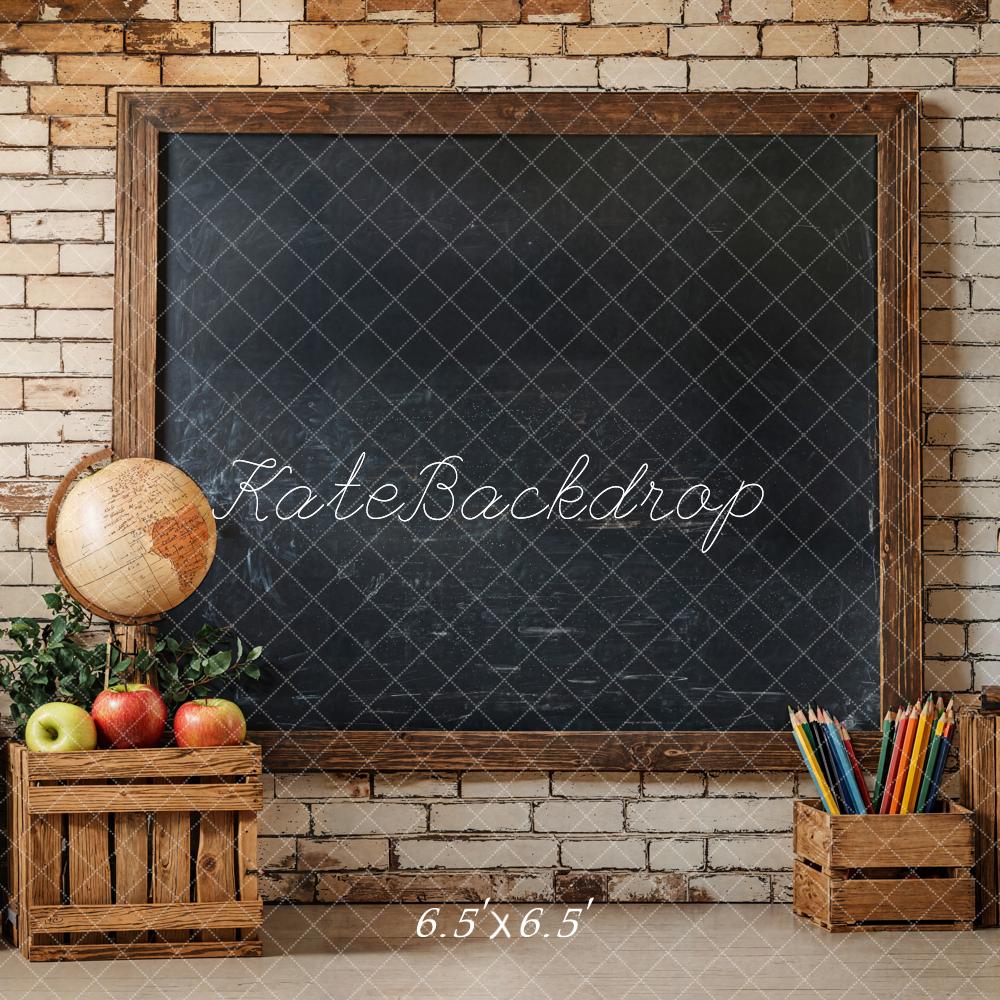 Kate Retour à l'école Tableau noir Globe Toile de fond conçue par Emetselch - Kate Backdrop FR