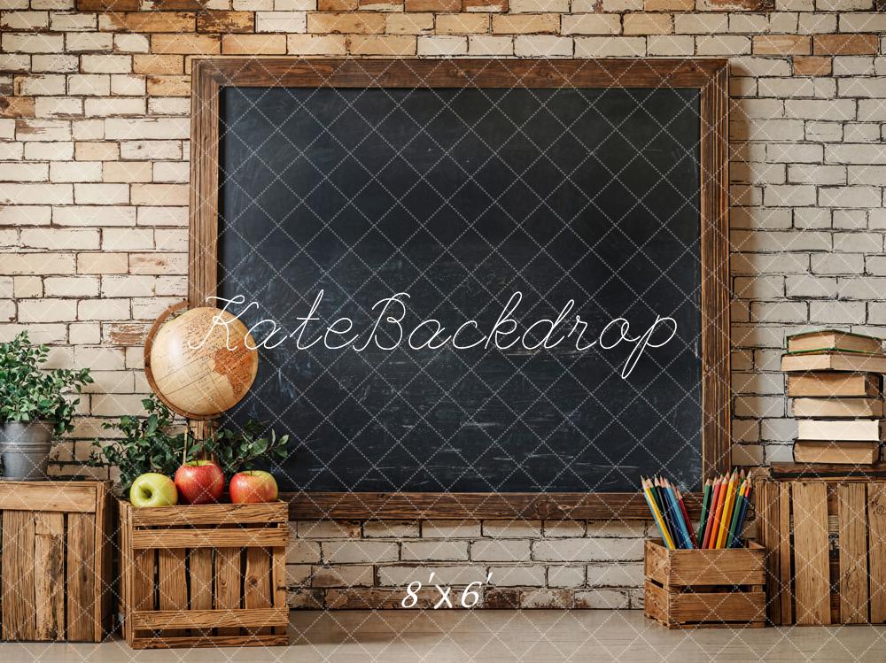 Kate Retour à l'école Tableau noir Globe Toile de fond conçue par Emetselch - Kate Backdrop FR