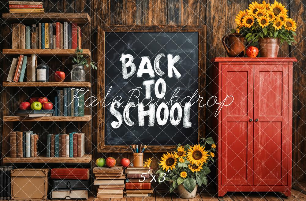 Kate Retour à l'école Tableau noir Livres Toile de fond conçue par Emetselch - Kate Backdrop FR