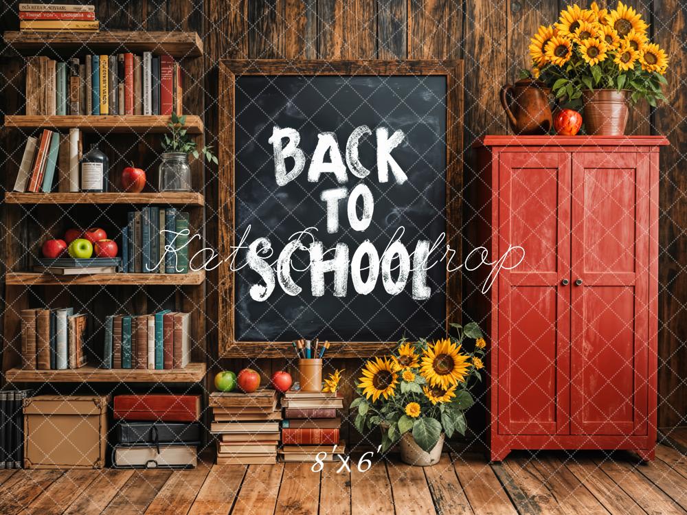 Kate Retour à l'école Tableau noir Livres Toile de fond conçue par Emetselch - Kate Backdrop FR