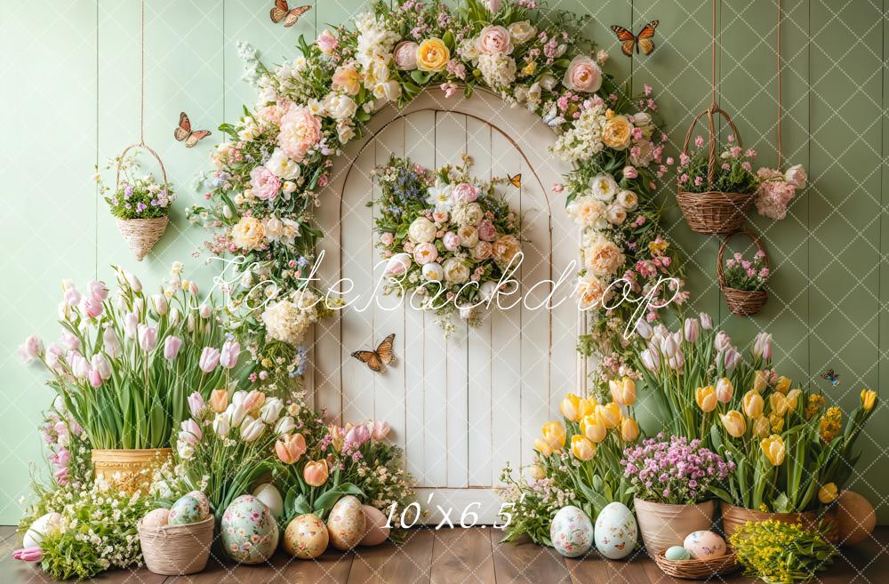 PROMO Kate Printemps Pâques Fleur Arche Papillon Toile de fond conçue par Emetselch - Kate Backdrop FR