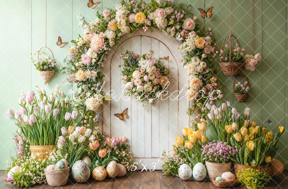 PROMO Kate Printemps Pâques Fleur Arche Papillon Toile de fond conçue par Emetselch - Kate Backdrop FR