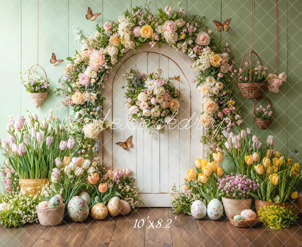 PROMO Kate Printemps Pâques Fleur Arche Papillon Toile de fond conçue par Emetselch - Kate Backdrop FR