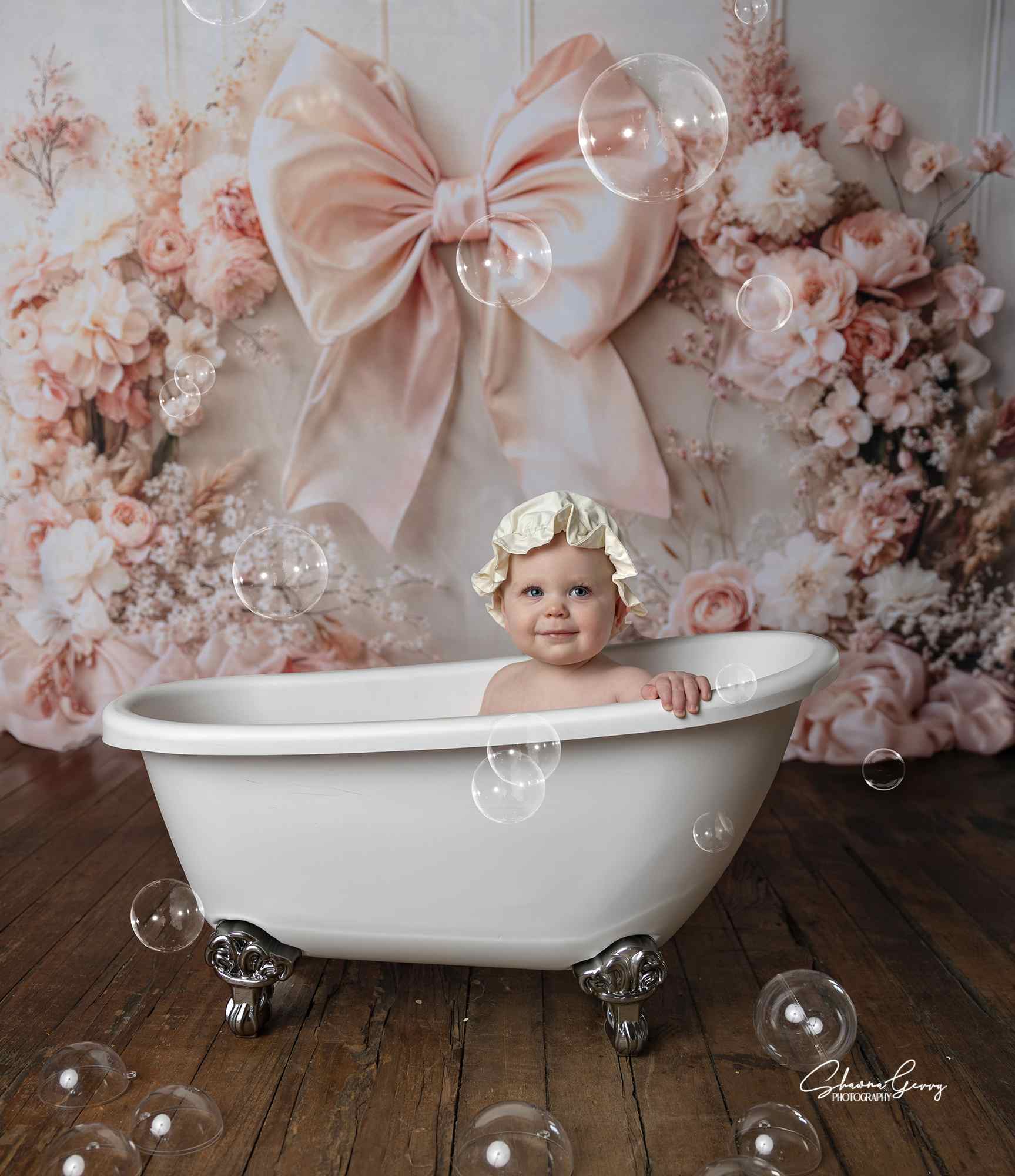 Kate Fleurs Arche Rose Gros nœud Toile de fond conçue par Emetselch - Kate Backdrop FR