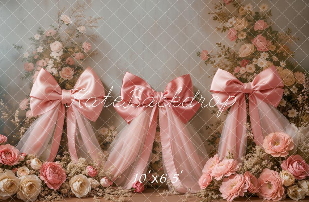 Kate Printemps Rose Nœuds Fleurs Toile de fond conçue par Emetselch - Kate Backdrop FR