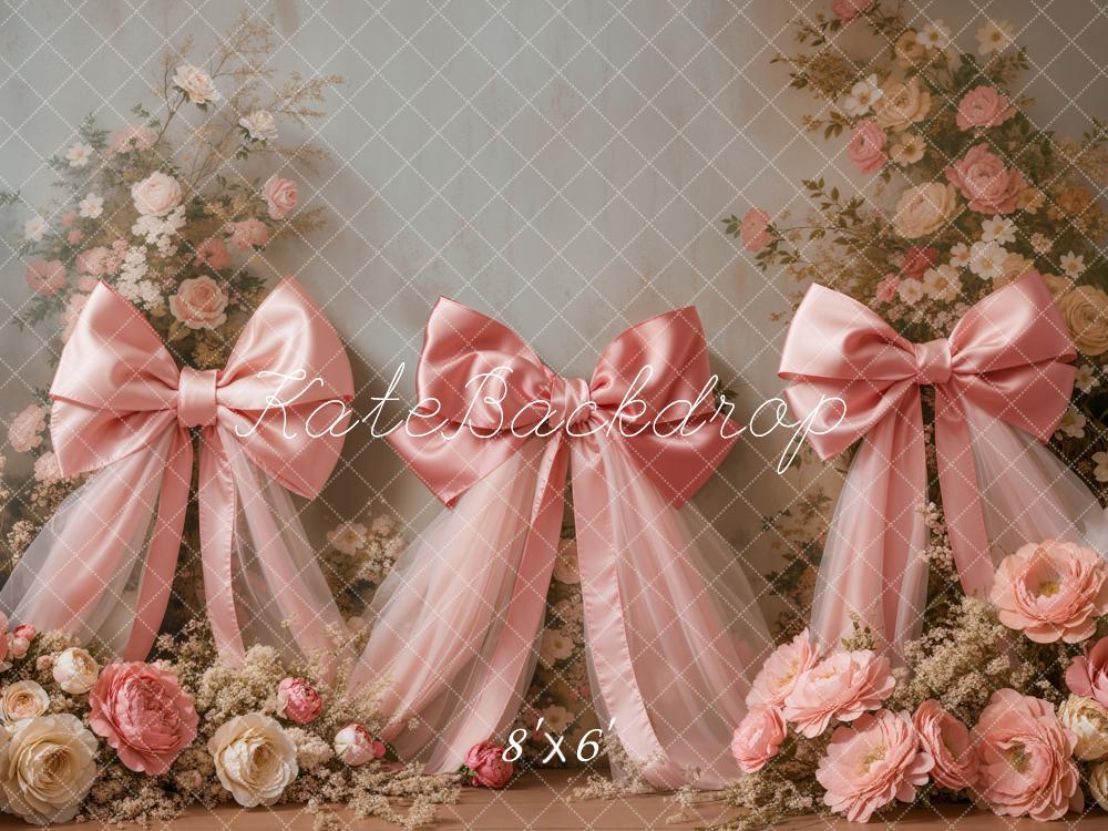 Kate Printemps Rose Nœuds Fleurs Toile de fond conçue par Emetselch - Kate Backdrop FR