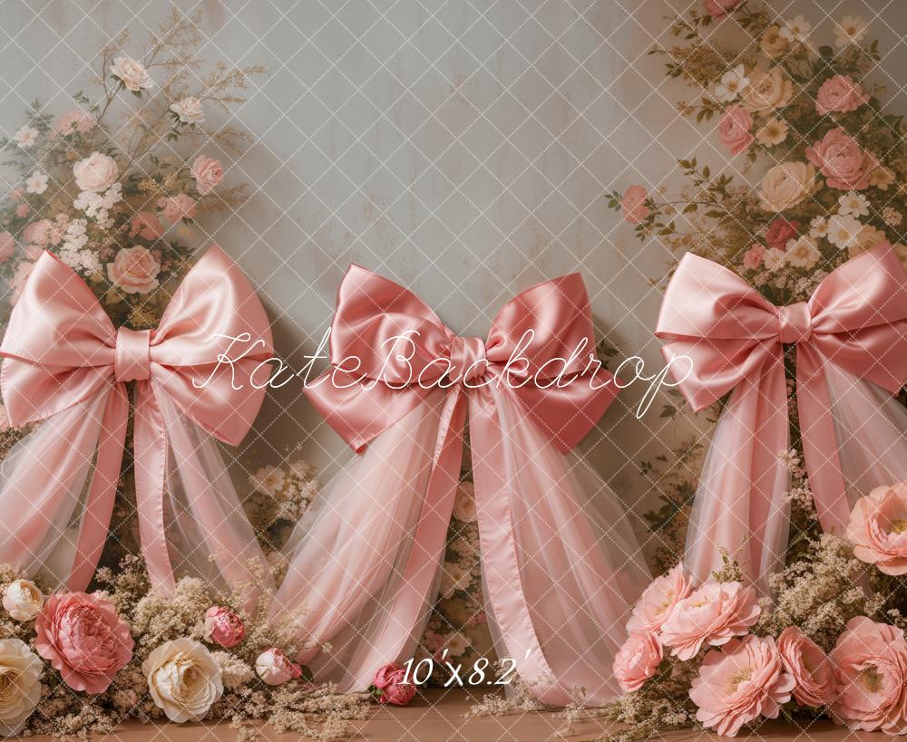 Kate Printemps Rose Nœuds Fleurs Toile de fond conçue par Emetselch - Kate Backdrop FR
