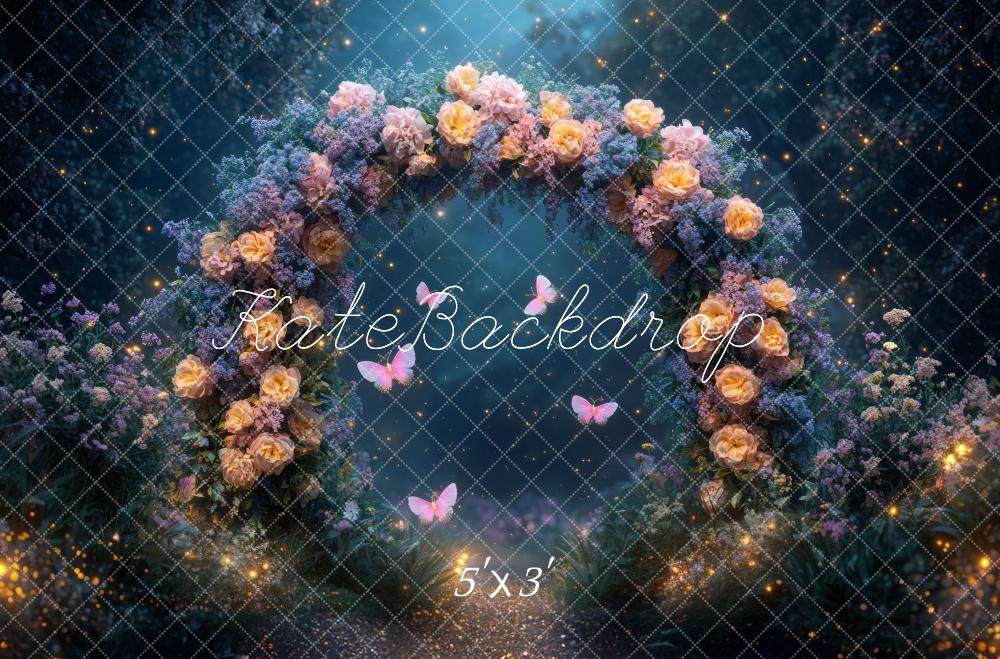 PROMO Kate Fleurs Fée Arche Nuit Papillons Toile de fond conçue par Mini MakeBelieve - Kate Backdrop FR