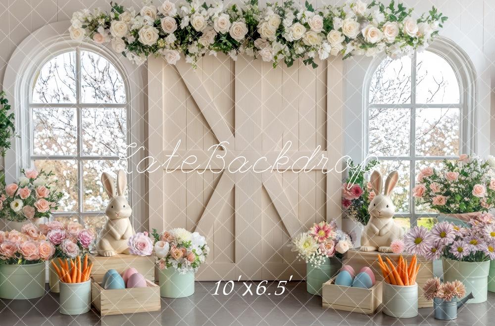 Kate Pâques Intérieur Crème Porte Floral Toile de fond conçue par Mini MakeBelieve - Kate Backdrop FR