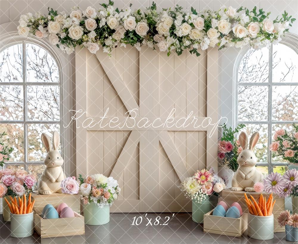 Kate Pâques Intérieur Crème Porte Floral Toile de fond conçue par Mini MakeBelieve - Kate Backdrop FR