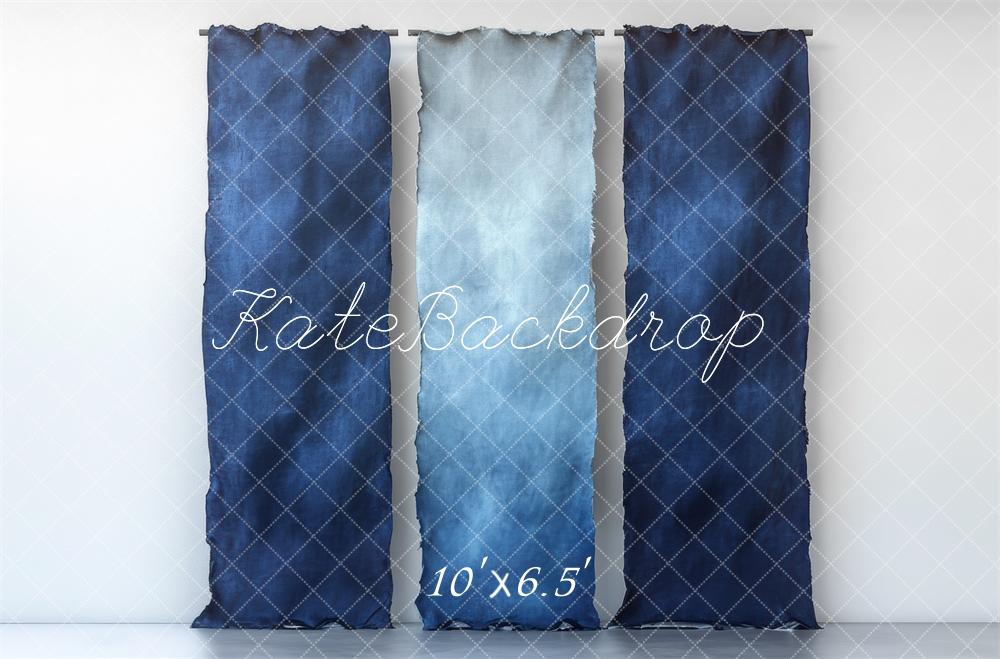 Kate Bleu Tissu Dégradé Mur Toile de fond conçue par Mini MakeBelieve - Kate Backdrop FR