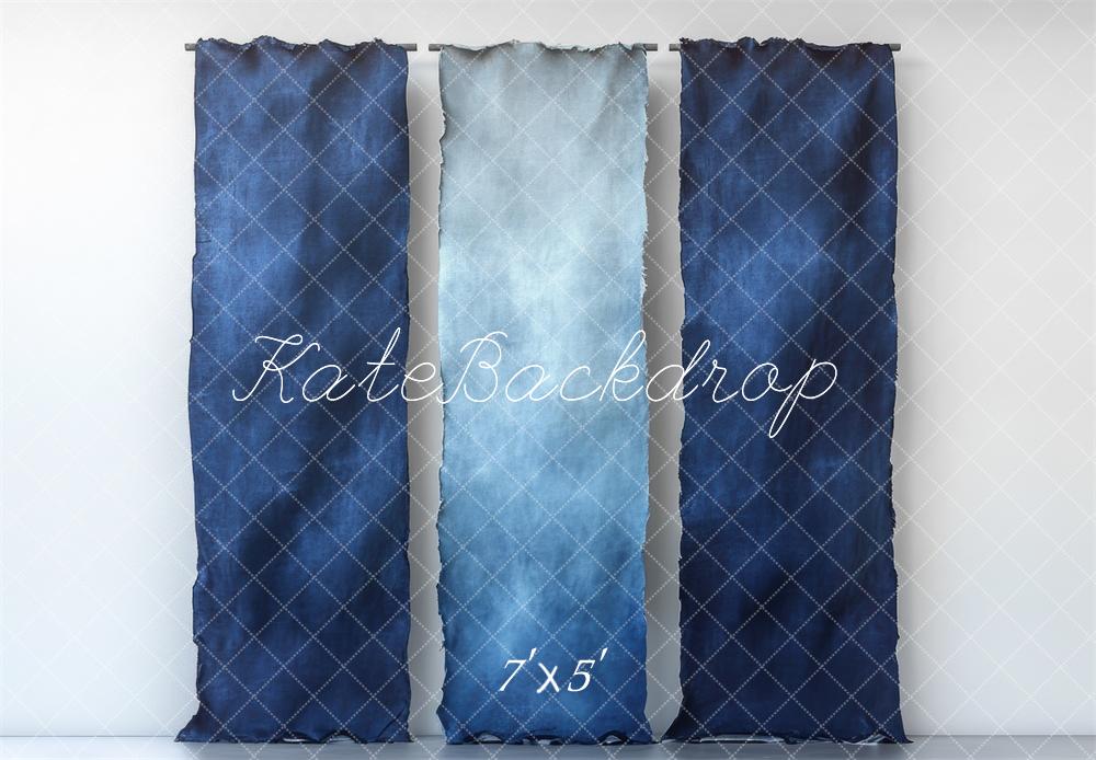 Kate Bleu Tissu Dégradé Mur Toile de fond conçue par Mini MakeBelieve - Kate Backdrop FR