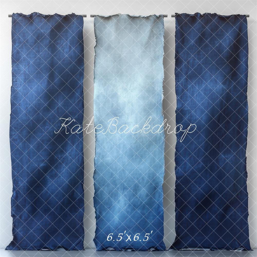 Kate Bleu Tissu Dégradé Mur Toile de fond conçue par Mini MakeBelieve - Kate Backdrop FR