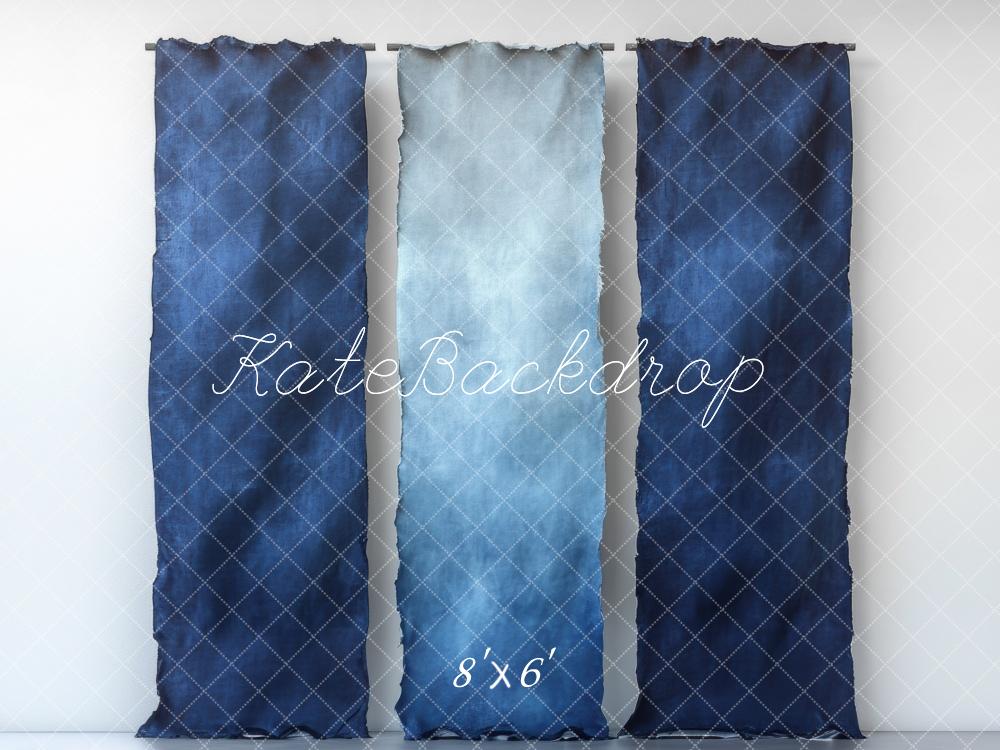 Kate Bleu Tissu Dégradé Mur Toile de fond conçue par Mini MakeBelieve - Kate Backdrop FR