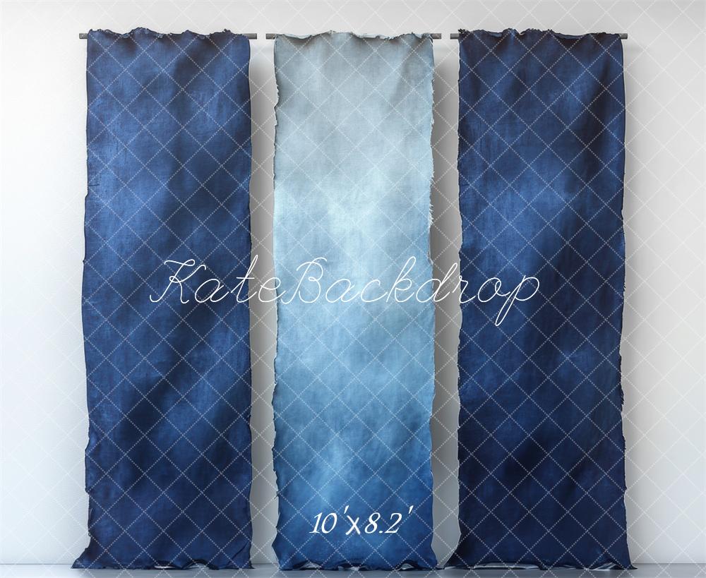 Kate Bleu Tissu Dégradé Mur Toile de fond conçue par Mini MakeBelieve - Kate Backdrop FR