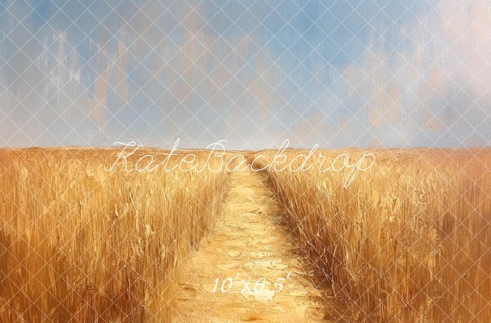 Kate Beaux-arts Champs de blé Jaune Toile de fond conçue par Mini MakeBelieve - Kate Backdrop FR