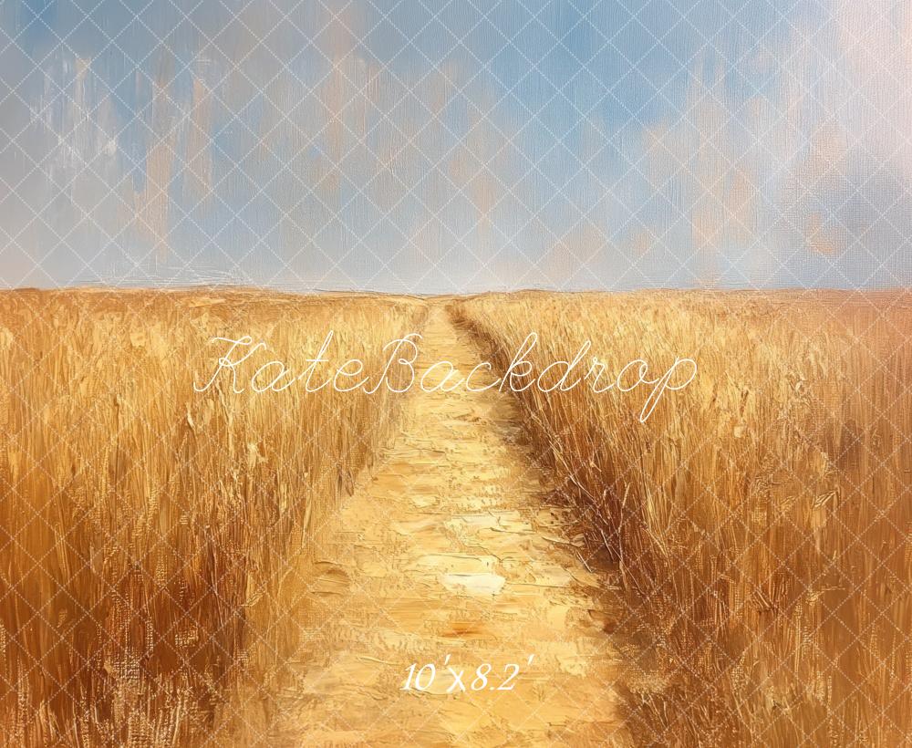 Kate Beaux-arts Champs de blé Jaune Toile de fond conçue par Mini MakeBelieve - Kate Backdrop FR