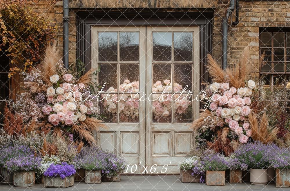 Kate Bohème Rustique Fleur Vintage Porte Toile de fond conçue par Mini MakeBelieve - Kate Backdrop FR