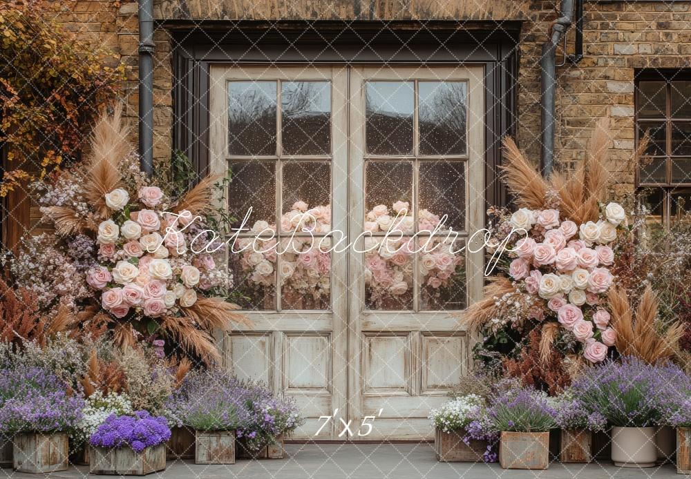 Kate Bohème Rustique Fleur Vintage Porte Toile de fond conçue par Mini MakeBelieve - Kate Backdrop FR