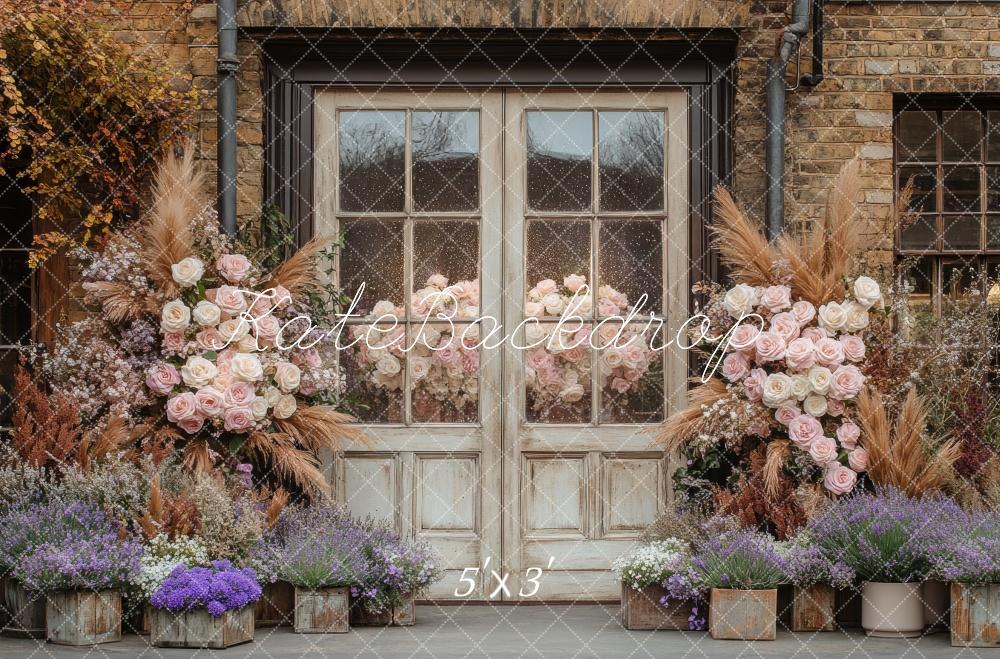 Kate Bohème Rustique Fleur Vintage Porte Toile de fond conçue par Mini MakeBelieve - Kate Backdrop FR