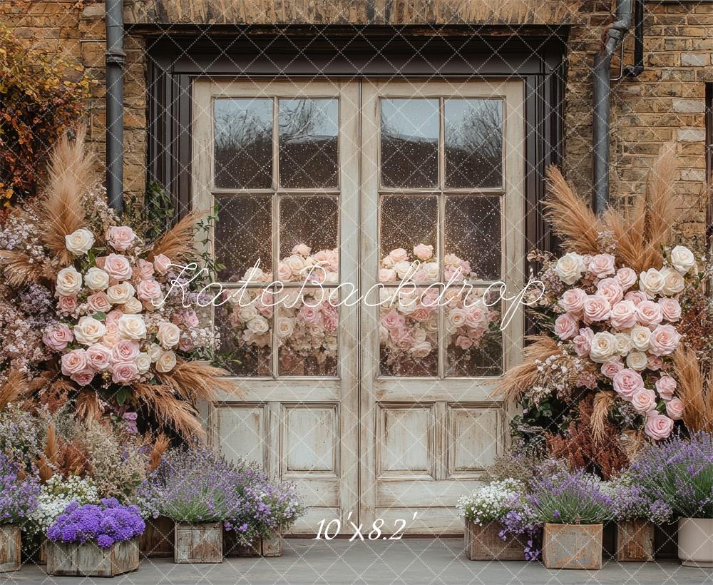 Kate Bohème Rustique Fleur Vintage Porte Toile de fond conçue par Mini MakeBelieve - Kate Backdrop FR
