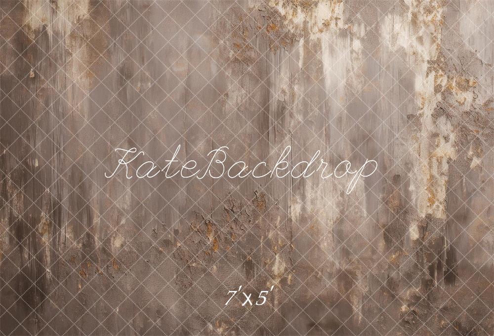 Kate Gris Marron Abstrait Mur Portrait Toile de fond conçue par Mandy Ringe - Kate Backdrop FR